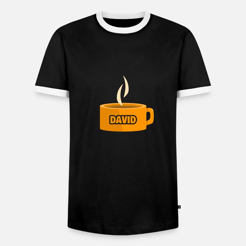 Teacup David - Men's Ringer Shirt - black/white