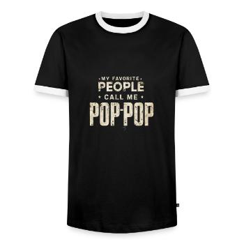 My Favorite People Call Me Pop-Pop Father's Day - Men's Ringer Shirt - black/white - Front - AI Model Female 172 light (172cm) & AI Model Male 178 light (178cm)