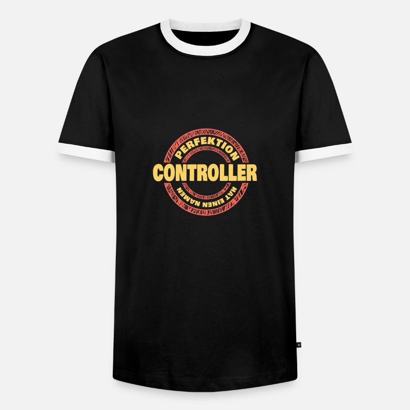 Perfektion Controller - Männer Kontrast-T-Shirt - Schwarz/Weiß