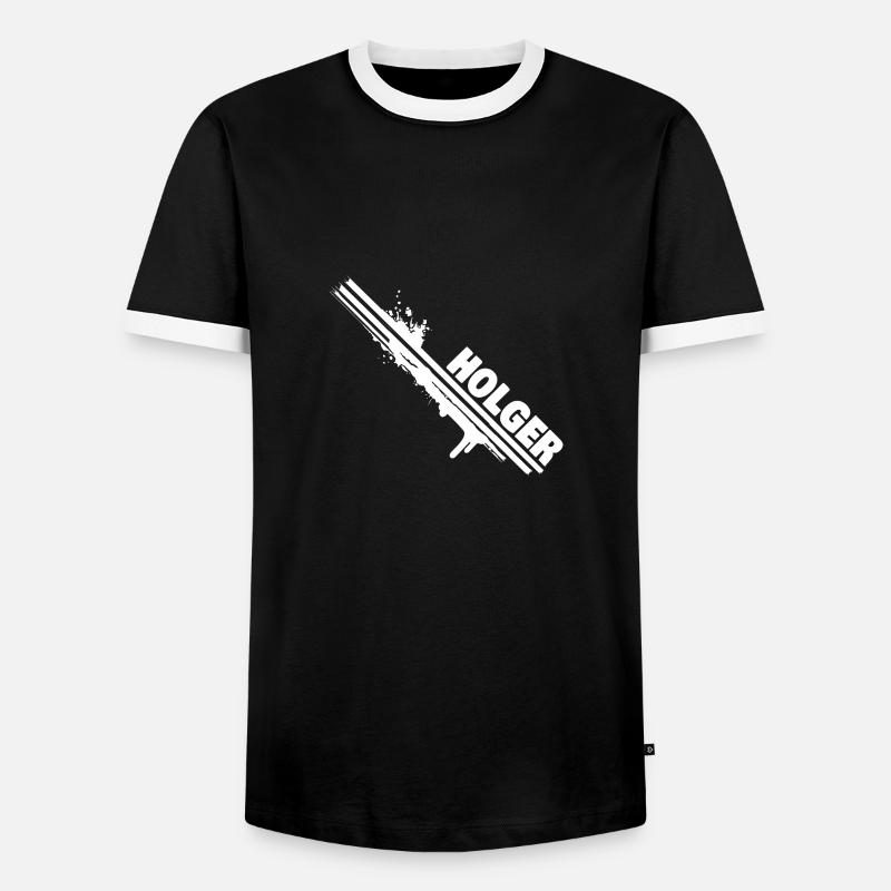 Gift for Holger - Men's Ringer Shirt - black/white