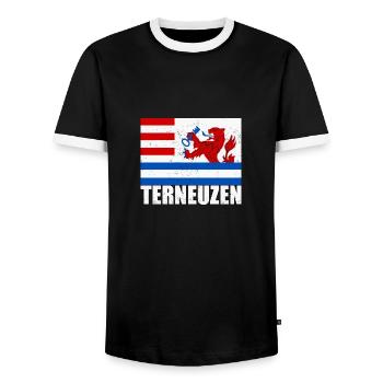 Niederlande Amsterdam Holzschuh Urlaub Reise - Männer Kontrast-T-Shirt - Schwarz/Weiß - Vorne - AI Model Female 172 light (172cm) & AI Model Male 178 light (178cm)