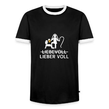 Liebevoll Lieber Voll Gruppen - Männer Kontrast-T-Shirt - Schwarz/Weiß - Vorne - AI Model Female 172 light (172cm) & AI Model Male 178 light (178cm)