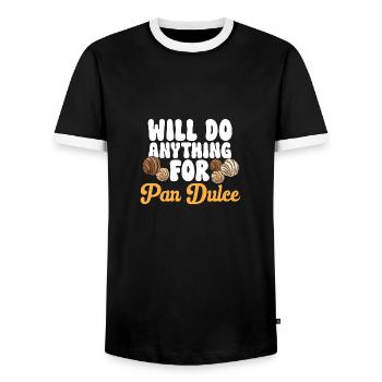 Concha Hispanique Mexicain Pan Dulce - T-shirt contrasté Homme - noir/blanc - Devant - AI Model Female 172 light (172cm) & AI Model Male 178 light (178cm)