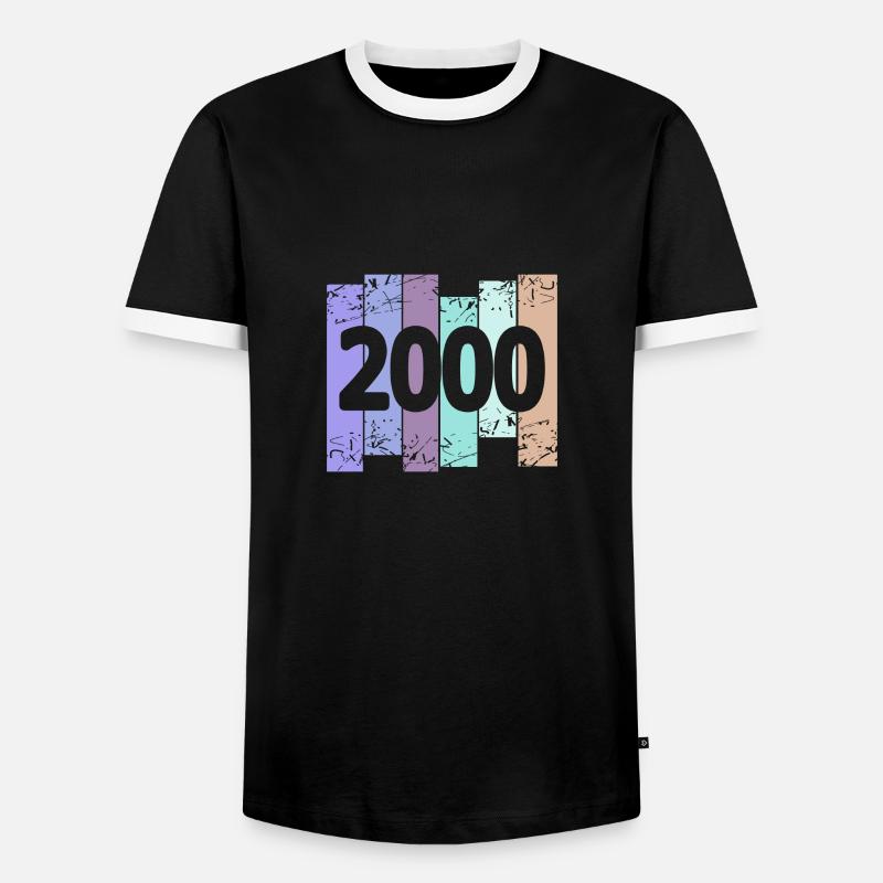 2000 - Männer Kontrast-T-Shirt - Schwarz/Weiß
