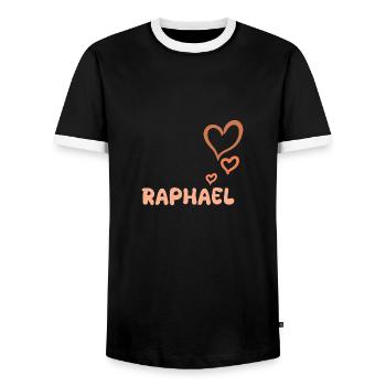 Geschenk für Raphael - Männer Kontrast-T-Shirt - Schwarz/Weiß - Vorne - AI Model Female 172 light (172cm) & AI Model Male 178 light (178cm)