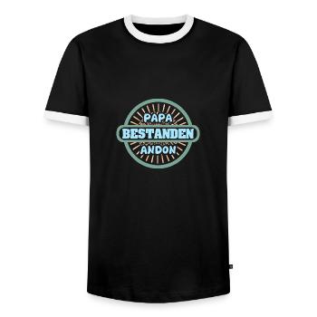 Prénom Andon - T-shirt contrasté Homme - noir/blanc - Devant - AI Model Female 172 light (172cm) & AI Model Male 178 light (178cm)