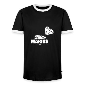 Marius als Kostbar - Männer Kontrast-T-Shirt - Schwarz/Weiß - Vorne - AI Model Female 172 light (172cm) & AI Model Male 178 light (178cm)