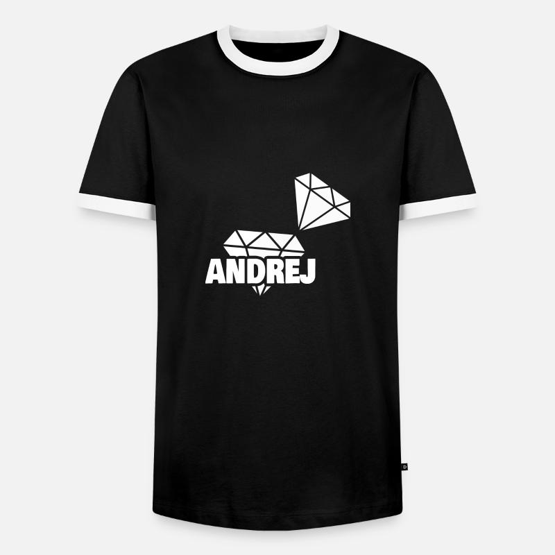 Gift for Andrej - Men's Ringer Shirt - black/white