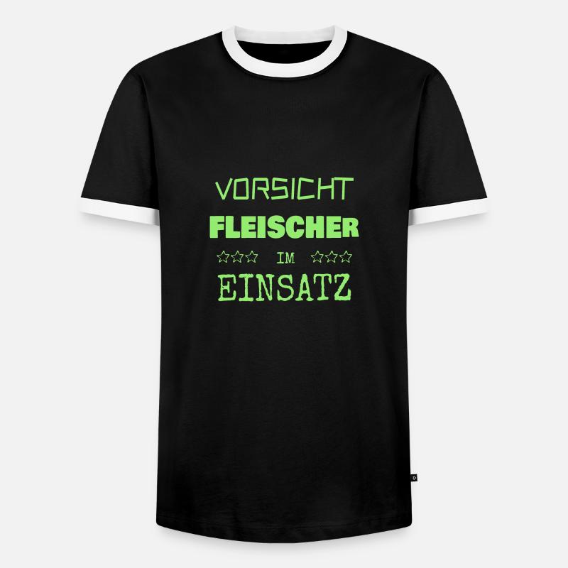 Berufung Fleischer - Männer Kontrast-T-Shirt - Schwarz/Weiß