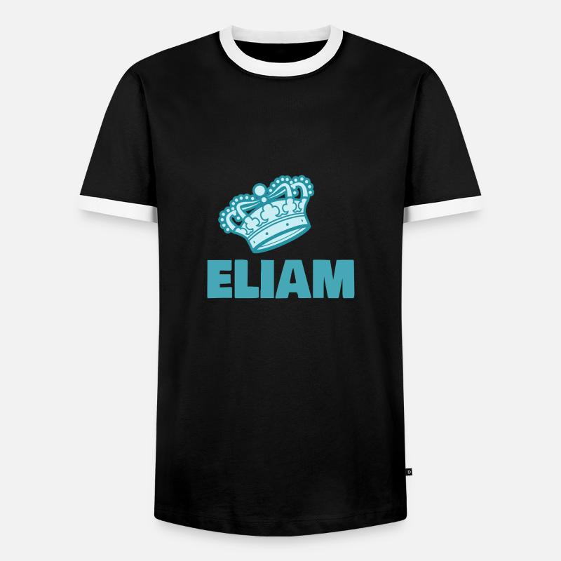 First name Eliam - Men's Ringer Shirt - black/white