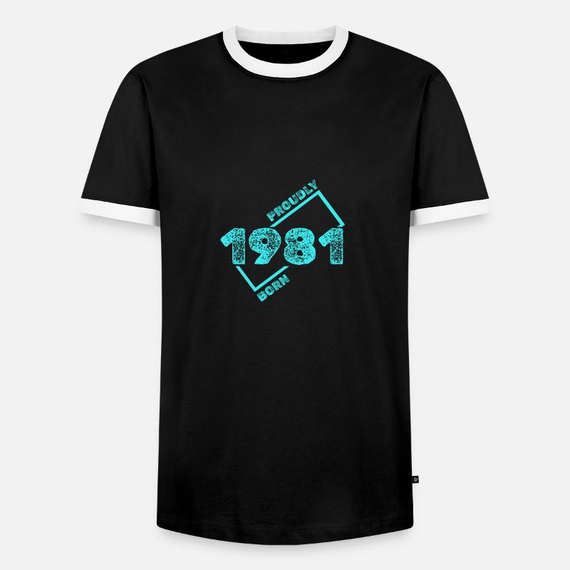 Geschenkidee 1981 - Männer Kontrast-T-Shirt - Schwarz/Weiß