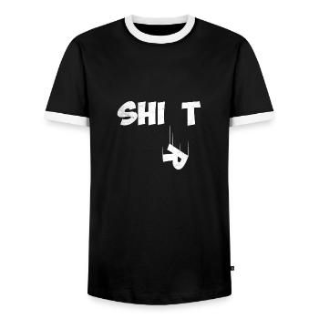 Citation drôle - T-shirt contrasté Homme - noir/blanc - Devant - AI Model Female 172 light (172cm) & AI Model Male 178 light (178cm)