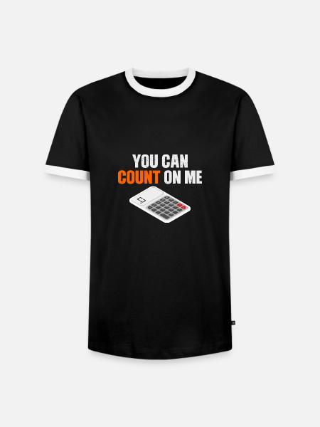 calculator - Men's Ringer Shirt - black/white