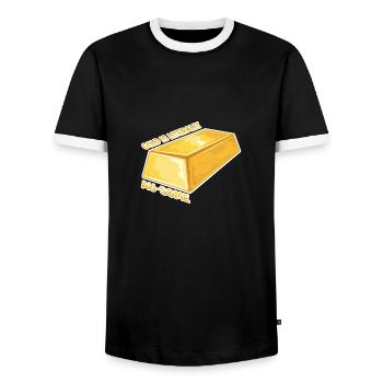 Gold Chemiker Börse Finanzen Anleger Aktionär - Männer Kontrast-T-Shirt - Schwarz/Weiß - Vorne - AI Model Female 172 light (172cm) & AI Model Male 178 light (178cm)