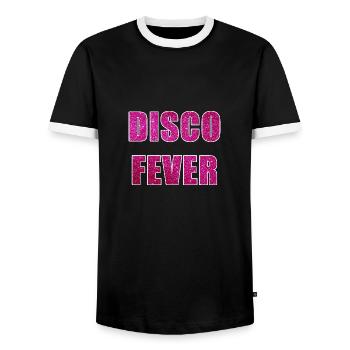 Disco Fever Seventies Lovers 80's Funky Night Retr - Men's Ringer Shirt - black/white - Front - AI Model Female 172 light (172cm) & AI Model Male 178 light (178cm)