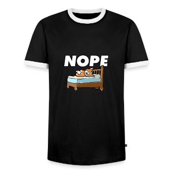 Corgi Lover I Welsh Corgi I Lazy Corgi I Nope - Männer Kontrast-T-Shirt - Schwarz/Weiß - Vorne - AI Model Female 172 light (172cm) & AI Model Male 178 light (178cm)