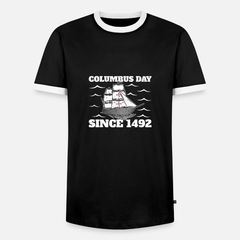 Christopher Columbus - Männer Kontrast-T-Shirt - Schwarz/Weiß