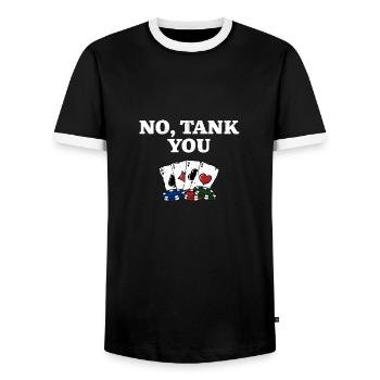 No TANK You Poker Card Games Poker Player Card - Männer Kontrast-T-Shirt - Schwarz/Weiß - Vorne - AI Model Female 172 light (172cm) & AI Model Male 178 light (178cm)