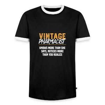 Jahrgang Apotheker Pharmazie Pharma Tech Pharmazie - Männer Kontrast-T-Shirt - Schwarz/Weiß - Vorne - AI Model Female 172 light (172cm) & AI Model Male 178 light (178cm)