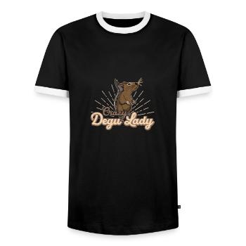 Nagetier Degu Haustier Spruch Geschenk Maus - Männer Kontrast-T-Shirt - Schwarz/Weiß - Vorne - AI Model Female 172 light (172cm) & AI Model Male 178 light (178cm)