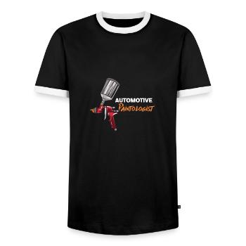 Autolackierer - Männer Kontrast-T-Shirt - Schwarz/Weiß - Vorne - AI Model Female 172 light (172cm) & AI Model Male 178 light (178cm)