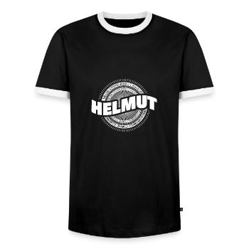Gift for Helmut - Men's Ringer Shirt - black/white - Front - AI Model Female 172 light (172cm) & AI Model Male 178 light (178cm)