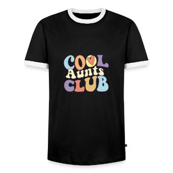 Cool Aunts Club Best Proud Auntie Ever Squad - Männer Kontrast-T-Shirt - Schwarz/Weiß - Vorne - AI Model Female 172 light (172cm) & AI Model Male 178 light (178cm)