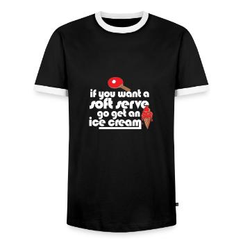 Si vous voulez une portion molle, allez chercher de la crème glacée drôle - T-shirt contrasté Homme - noir/blanc - Devant - AI Model Female 172 light (172cm) & AI Model Male 178 light (178cm)