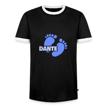 Gift for Dante - Men's Ringer Shirt - black/white - Front - AI Model Female 172 light (172cm) & AI Model Male 178 light (178cm)