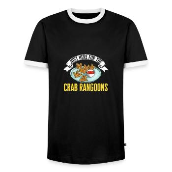 Krabben Rangoon Crab Rangoon - Men's Ringer Shirt - black/white - Front - AI Model Female 172 light (172cm) & AI Model Male 178 light (178cm)