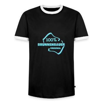 Occupation Well Builder - Men's Ringer Shirt - black/white - Front - AI Model Female 172 light (172cm) & AI Model Male 178 light (178cm)