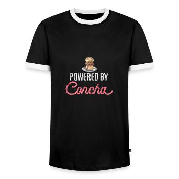 Concha Hispanique Mexicain Pan Dulce - T-shirt contrasté Homme - noir/blanc - Devant - AI Model Female 172 light (172cm) & AI Model Male 178 light (178cm)