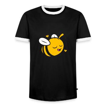 Abeille - T-shirt contrasté Homme - noir/blanc - Devant - AI Model Female 172 light (172cm) & AI Model Male 178 light (178cm)