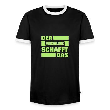Arbeit Vergolder - Männer Kontrast-T-Shirt - Schwarz/Weiß - Vorne - AI Model Female 172 light (172cm) & AI Model Male 178 light (178cm)