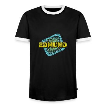 Gift for Edmund - Men's Ringer Shirt - black/white - Front - AI Model Female 172 light (172cm) & AI Model Male 178 light (178cm)