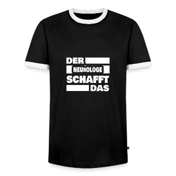 Neurologe als Arbeit - Männer Kontrast-T-Shirt - Schwarz/Weiß - Vorne - AI Model Female 172 light (172cm) & AI Model Male 178 light (178cm)