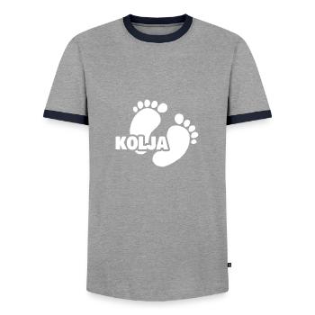 Naissance Kolja - T-shirt contrasté Homme - gris/marine  - Devant - AI Model Female 172 light (172cm) & AI Model Male 178 light (178cm)