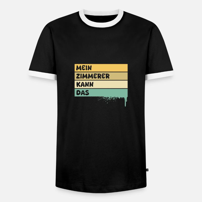 Zimmerer - Männer Kontrast-T-Shirt - Schwarz/Weiß