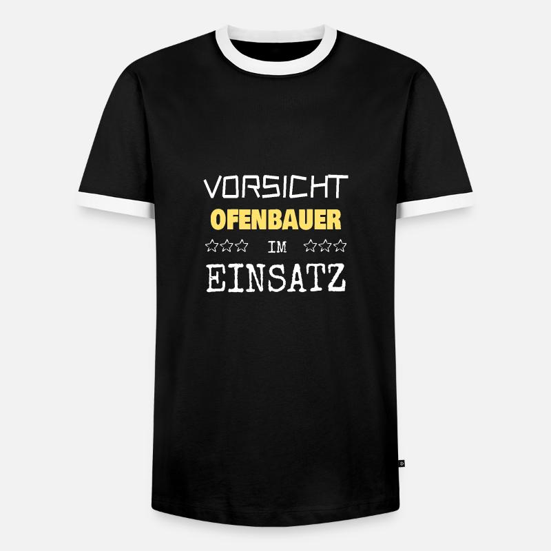 Constructeur de poêles comme vocation - T-shirt contrasté Homme - noir/blanc