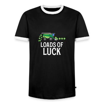 Loads Of Luck St. Patrick's Day Erntemaschine - Männer Kontrast-T-Shirt - Schwarz/Weiß - Vorne - AI Model Female 172 light (172cm) & AI Model Male 178 light (178cm)