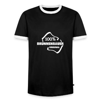 Occupation Well Builder - Men's Ringer Shirt - black/white - Front - AI Model Female 172 light (172cm) & AI Model Male 178 light (178cm)