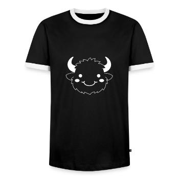 Buffalo - Men's Ringer Shirt - black/white - Front - AI Model Female 172 light (172cm) & AI Model Male 178 light (178cm)