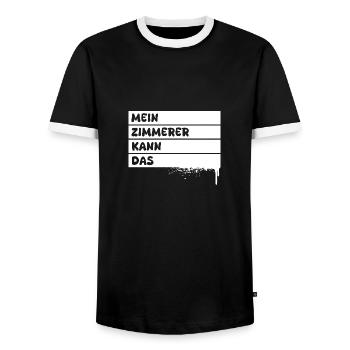 Carpenter - Men's Ringer Shirt - black/white - Front - AI Model Female 172 light (172cm) & AI Model Male 178 light (178cm)
