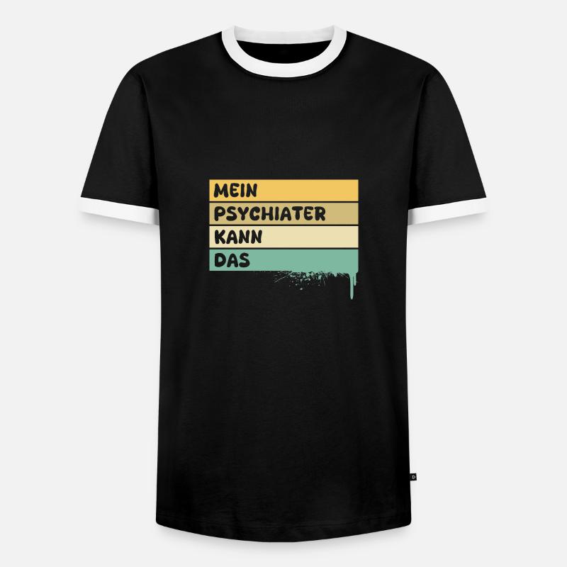 Beruf Psychiater - Männer Kontrast-T-Shirt - Schwarz/Weiß