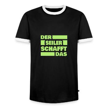 Seiler - Männer Kontrast-T-Shirt - Schwarz/Weiß - Vorne - AI Model Female 172 light (172cm) & AI Model Male 178 light (178cm)