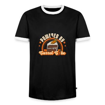 boulangerie dessert gâteau carotte délicieuse recette - T-shirt contrasté Homme - noir/blanc - Devant - AI Model Female 172 light (172cm) & AI Model Male 178 light (178cm)