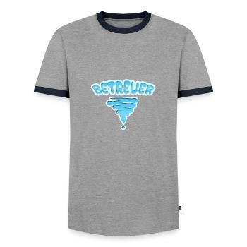 Beruf Betreuer - Männer Kontrast-T-Shirt - Grau/Navy  - Vorne - AI Model Female 172 light (172cm) & AI Model Male 178 light (178cm)