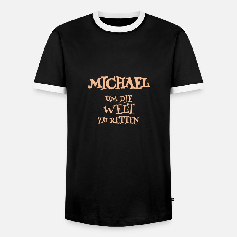 Michael as a helper - Men's Ringer Shirt - black/white