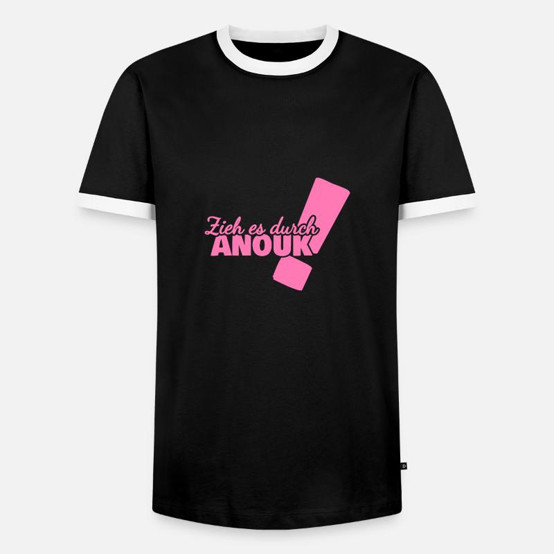 Anouk as a given name - Men's Ringer Shirt - black/white