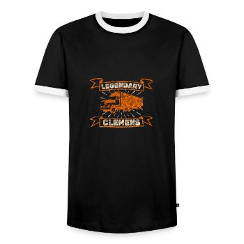 Gift for Clemens - Men's Ringer Shirt - black/white - Front - AI Model Female 172 light (172cm) & AI Model Male 178 light (178cm)